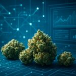 cannabis buds on a digital background
