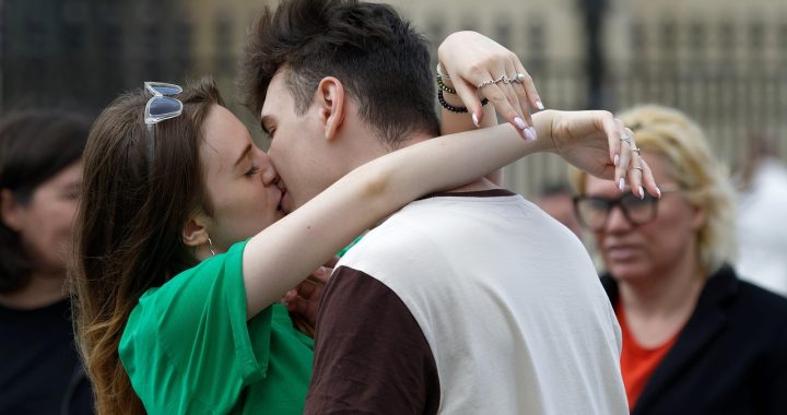 Couple, kissing, lovers — Coronavirus disease 2019